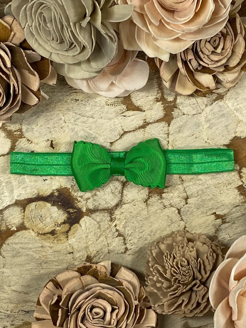 Bitty Scalloped Bow - Headband - 2.5"