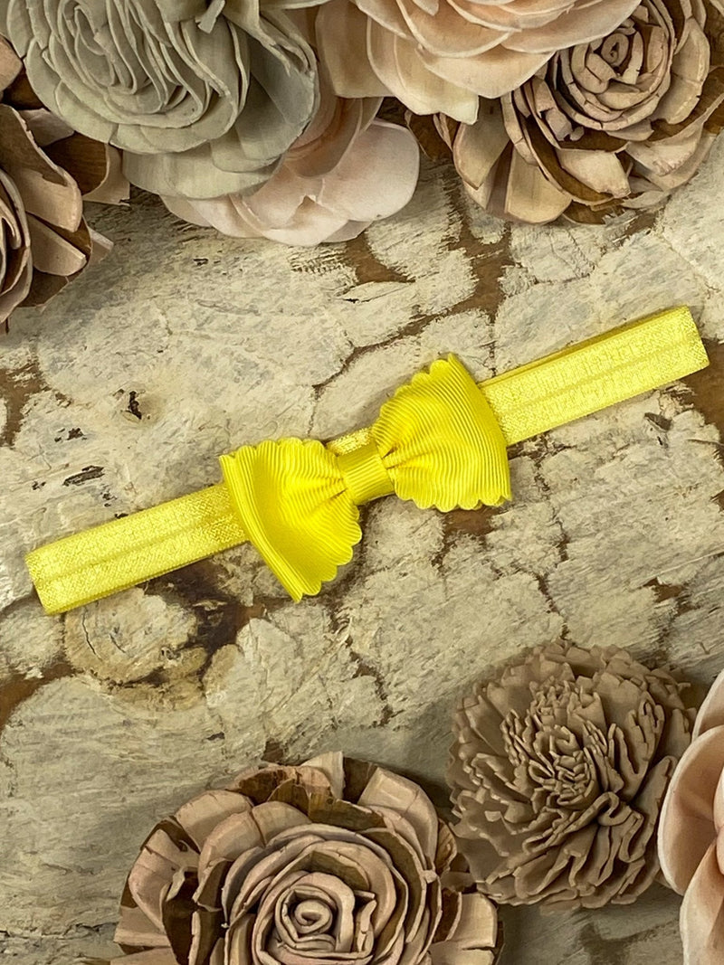 Bitty Scalloped Bow - Headband - 2.5"