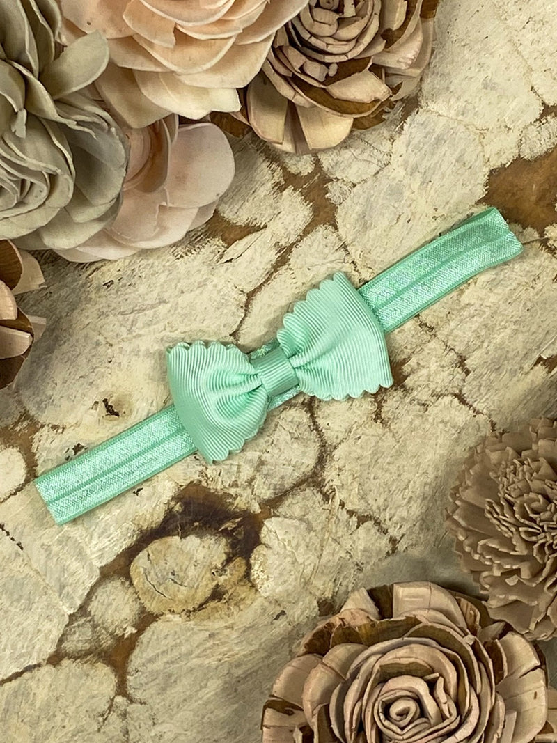 Bitty Scalloped Bow - Headband - 2.5"