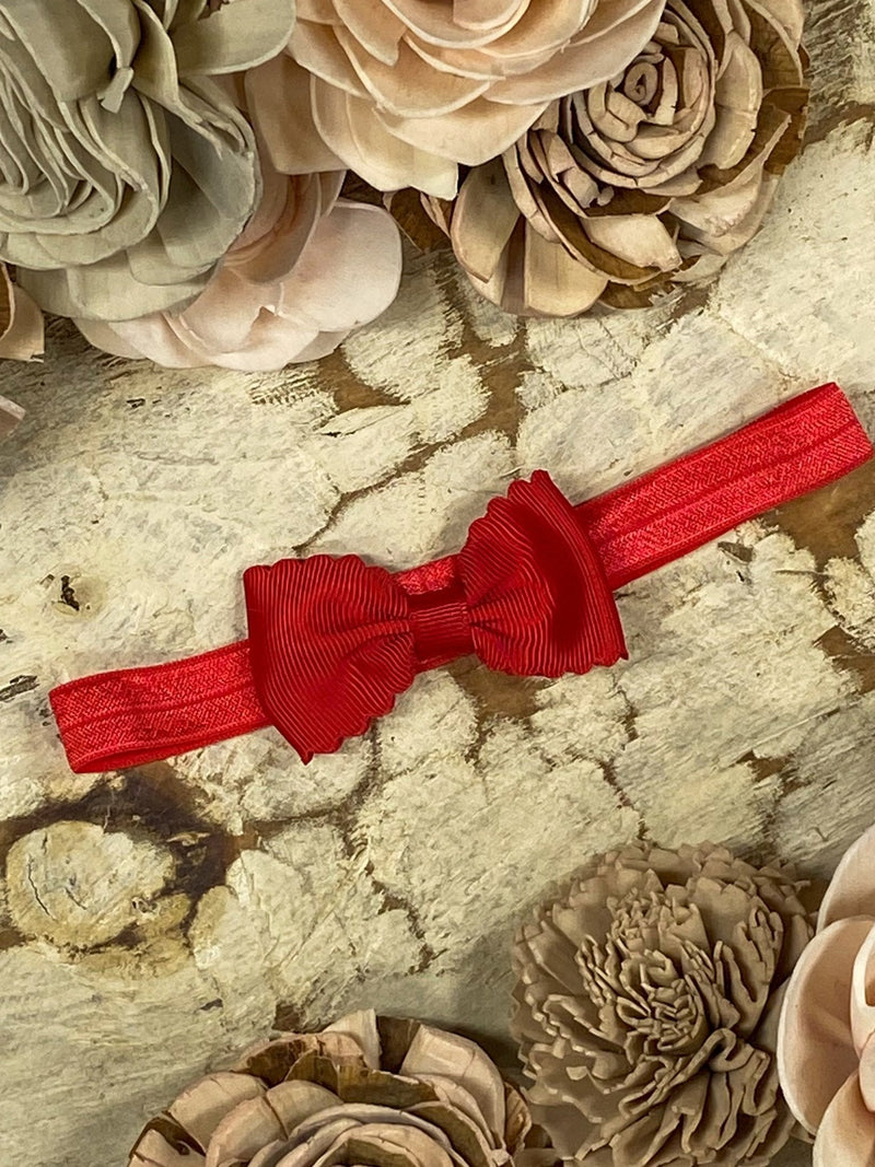 Bitty Scalloped Bow - Headband - 2.5"