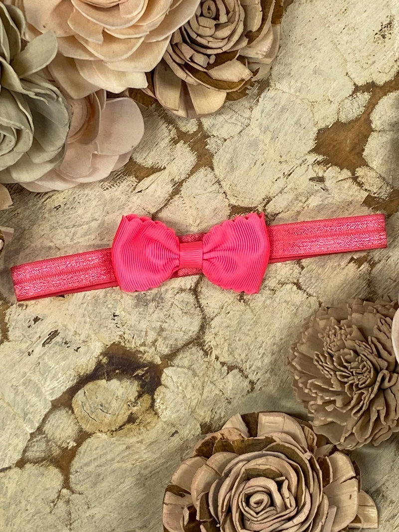 Bitty Scalloped Bow - Headband - 2.5"