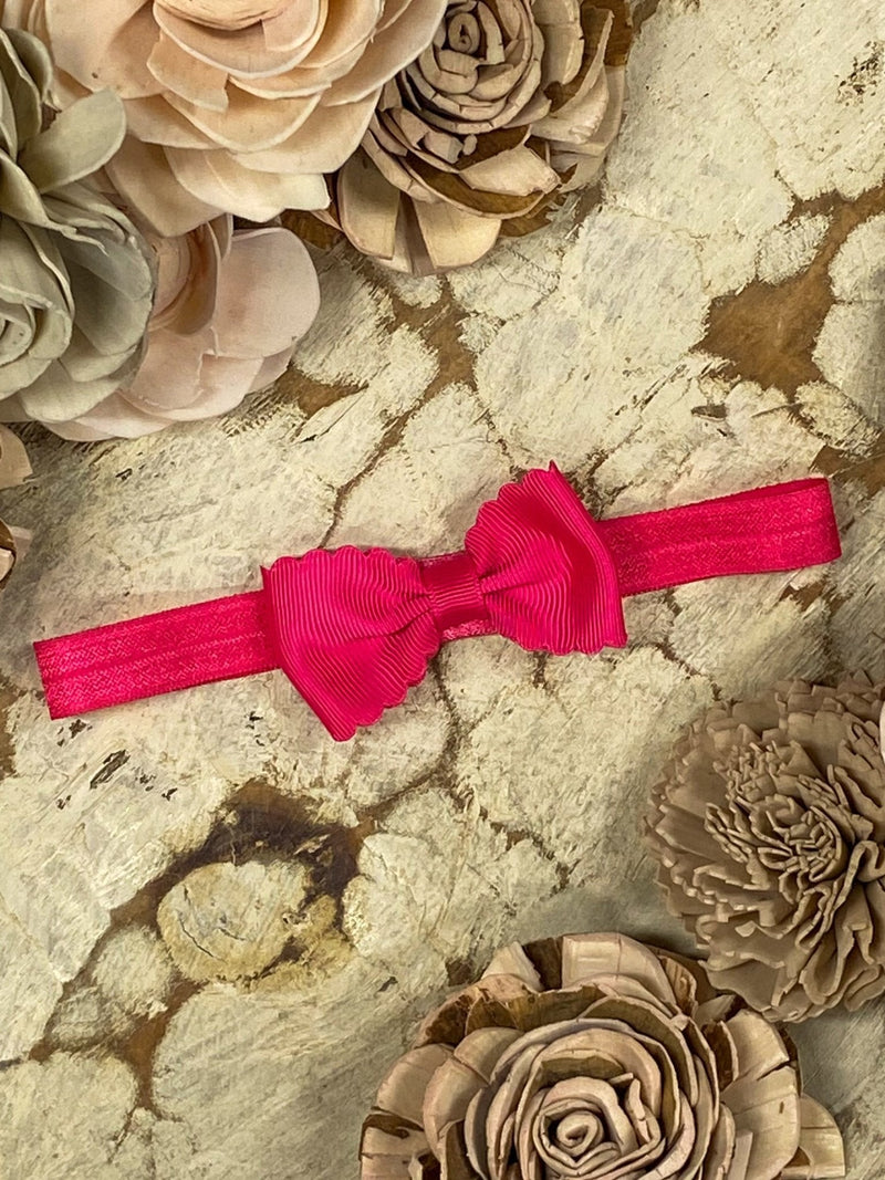 Bitty Scalloped Bow - Headband - 2.5"