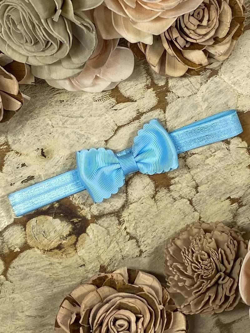 Bitty Scalloped Bow - Headband - 2.5"
