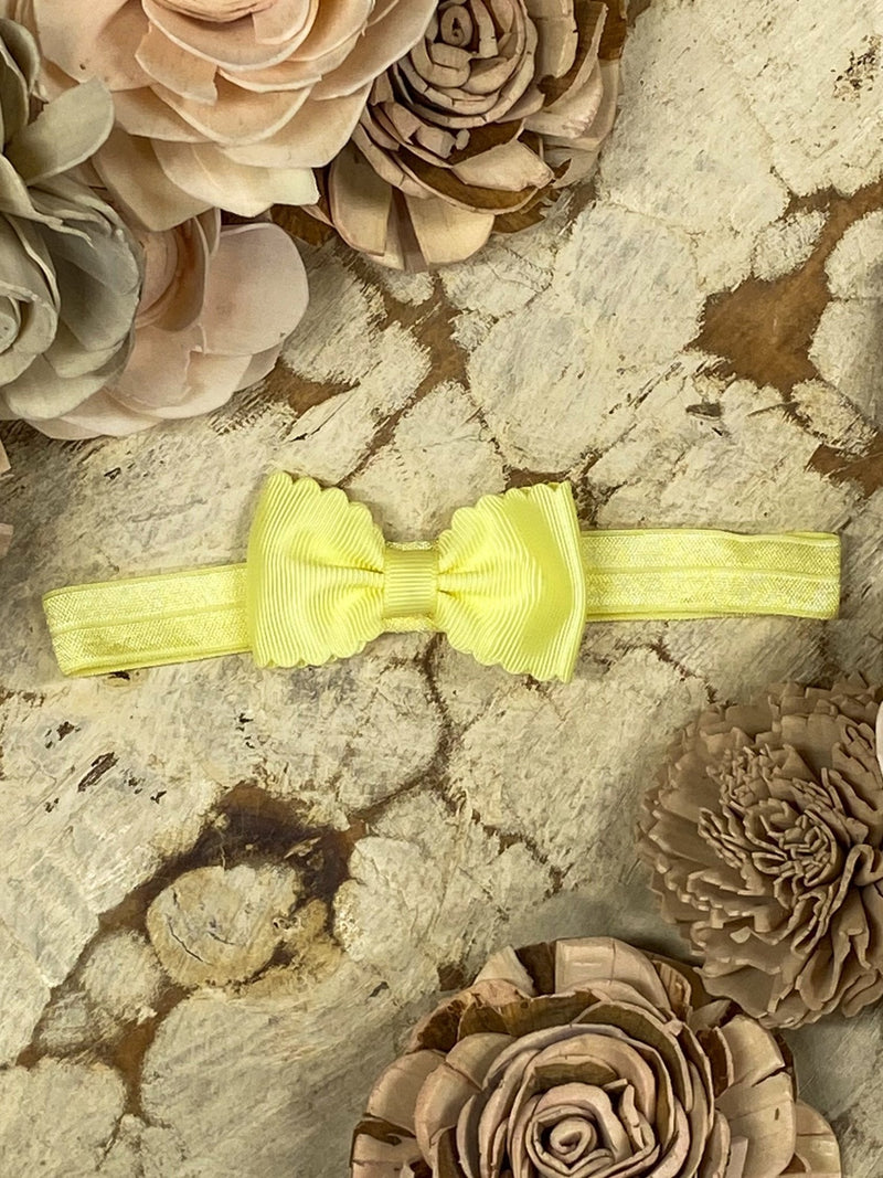 Bitty Scalloped Bow - Headband - 2.5"