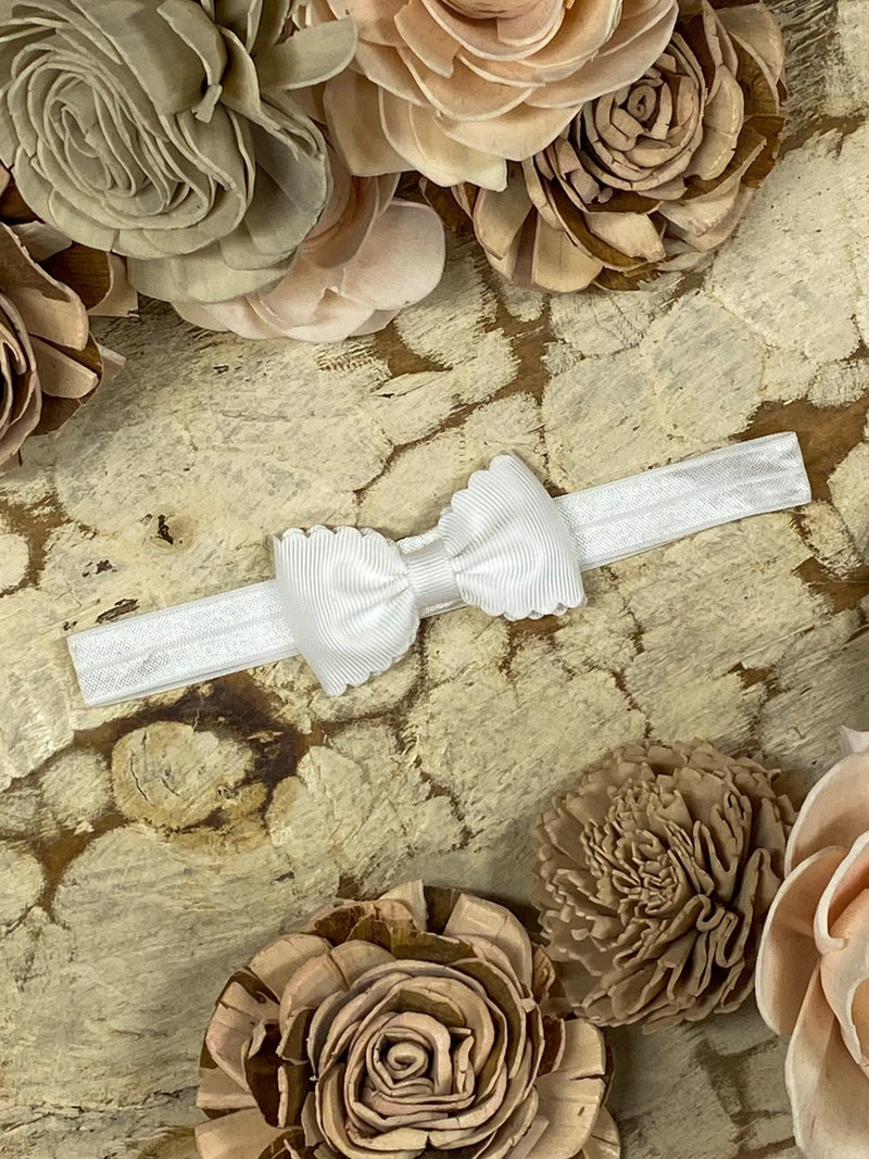 Bitty Scalloped Bow - Headband - 2.5"