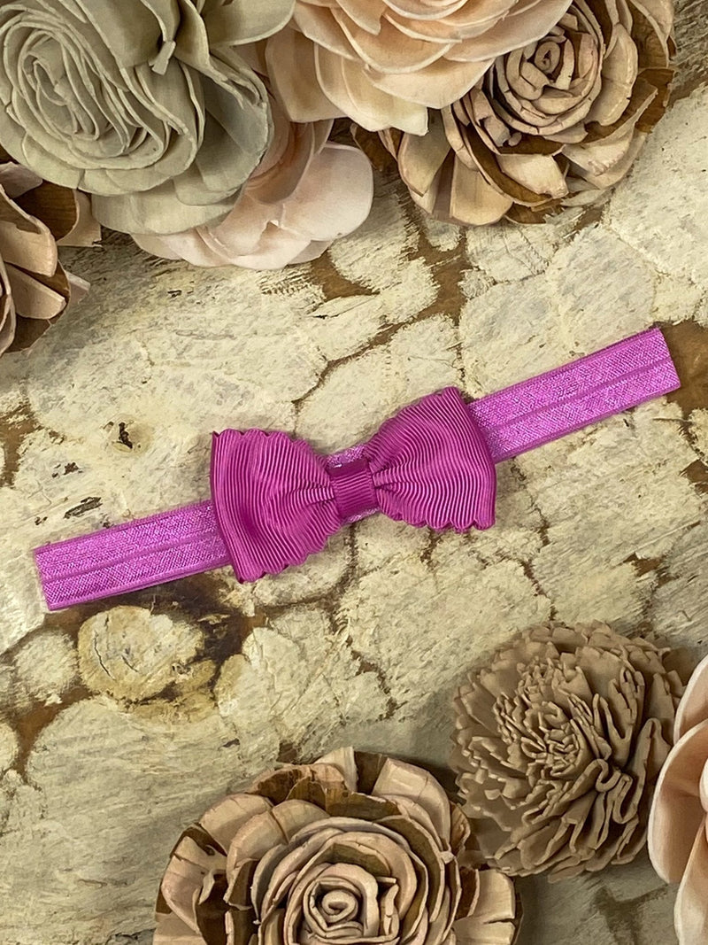 Bitty Scalloped Bow - Headband - 2.5"