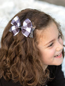 Black & White Glittery Buffalo Plaid Bow: FINAL SALE