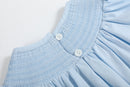 Blue and Pink Bow Smocked Romper