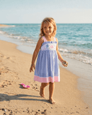 Blue and Pink Ocean Smocked Sundress