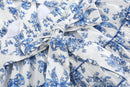 Blue and White Print Layered Sundress