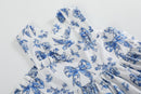 Blue and White Print Layered Sundress