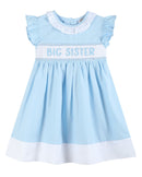 Blue Big Sister Smocked Dress