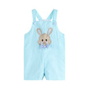 Blue Bow Tie Bunny Applique Shortalls