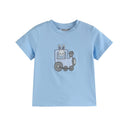 Blue Train T-Shirt and Seersucker Shorts Set