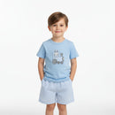 Blue Train T-Shirt and Seersucker Shorts Set