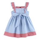 Blue Gingham American Flag Ruffle Dress