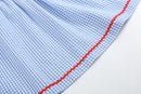 Blue Gingham Crawfish Smocked Dress