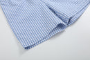 Blue Gingham Crawfish Smocked Shirt and Shorts Set