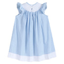 Blue Gingham Bunny Smocked Bishop Dress