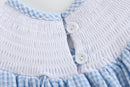 Blue Gingham Bunny Smocked Bishop Dress