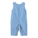 Blue Gingham Pumpkin Train Smocked Longall