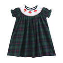 Blue, Green Red Plaid Christmas Santa Smocked Bishop Dress