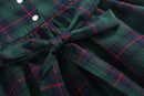 Blue, Green Red Plaid Smocked Collared Dress