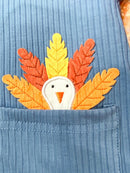 Blue Hoodie with Turkey Applique
