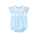Blue Lil Sister Smocked Romper