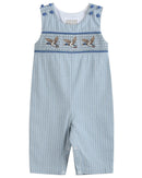 Blue Pinstripe Mallard Duck Smocked Longall