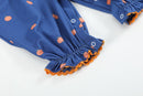 Blue Pumpkin Print Knit Smocked Playsuit