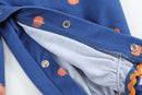 Blue Pumpkin Print Knit Smocked Playsuit