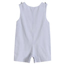 Blue Puppy Appliqué Seersucker Shortalls
