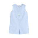 Blue Seersucker Gingham Bunny Shortall