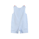 Blue Seersucker USA Flag Shortalls