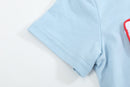 Blue Smocked ABC School Shirt and Shorts Set