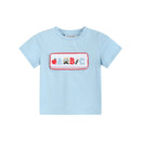 Blue Smocked ABC School Shirt and Shorts Set