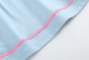 Blue Smocked Knit ABC School Dress