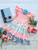 Blush Tiered Floral Dress (12y)