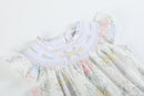 Bouquet Floral Smocked Flutter Romper