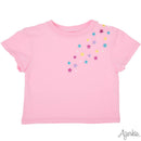Girls Glitter Falling Stars Pink Boxy Tee | Kids Boutique Top | Bossier City Boutique