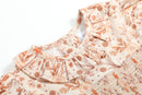 Brown Floral Smocked Dress and Bloomer Set