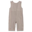 Brown Gingham Pumpkin and Corn Tractor Smocked Longall