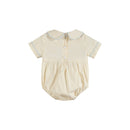 Buttercream Yellow Whale Smocked Collared Romper