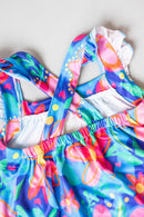 SALE Springing Around Ruffle Cross Back Romper