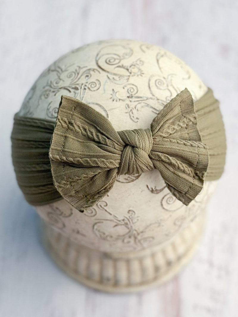 Cable Knit Bow Headbands