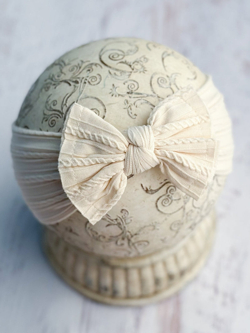 Cable Knit Bow Headbands
