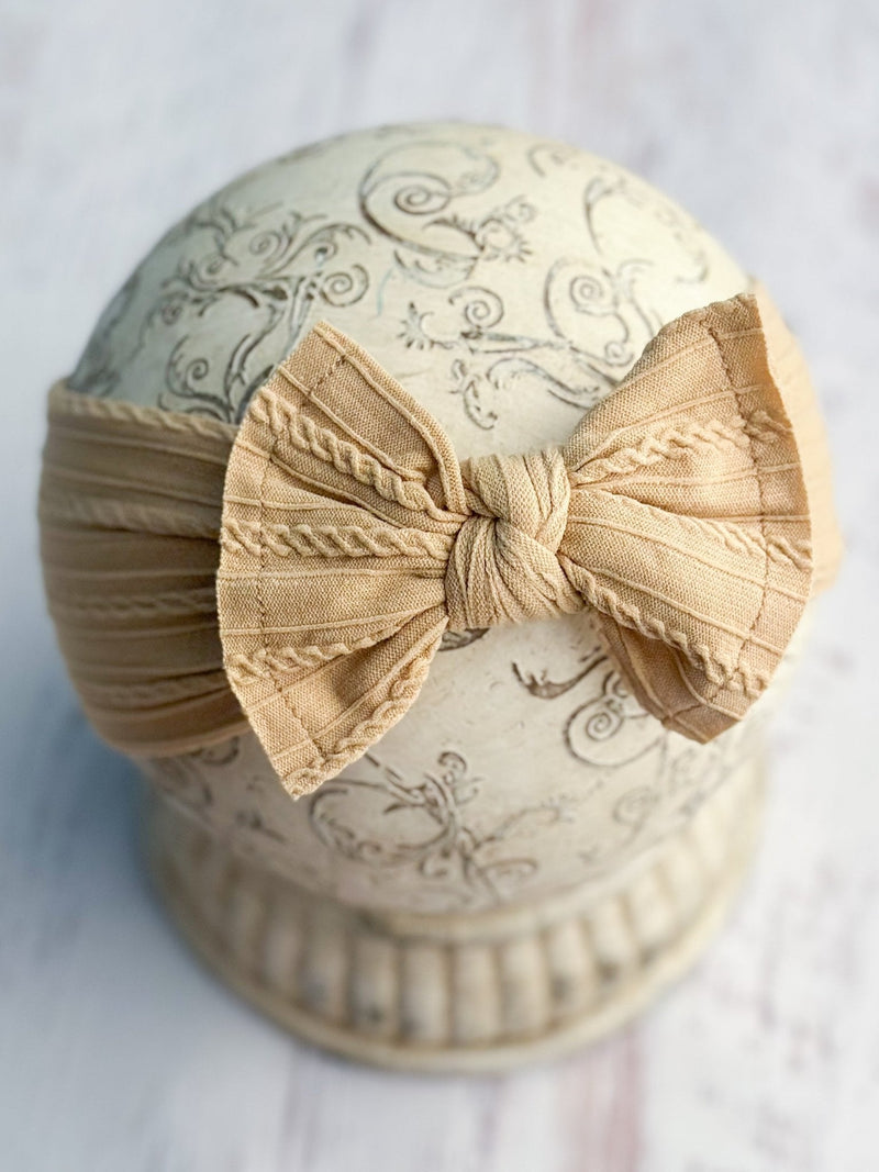 Cable Knit Bow Headbands
