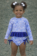 Cajun Toile ruffle bottom swim suit set