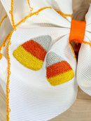 Candy Corn Embroidered Moonstitch Hair Bow | Clip or Headband